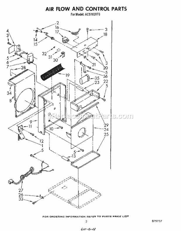 Whirlpool ACS102XT0 Air Conditioner Page D Diagram