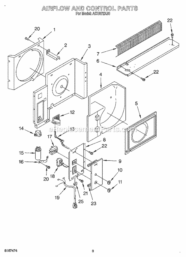 Whirlpool ACU072XJ0 Air Conditioner Page B Diagram