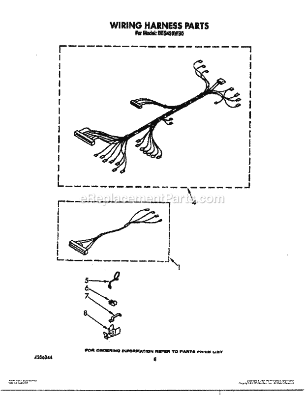 Whirlpool BES430WB0 Range Wiring Harness Diagram