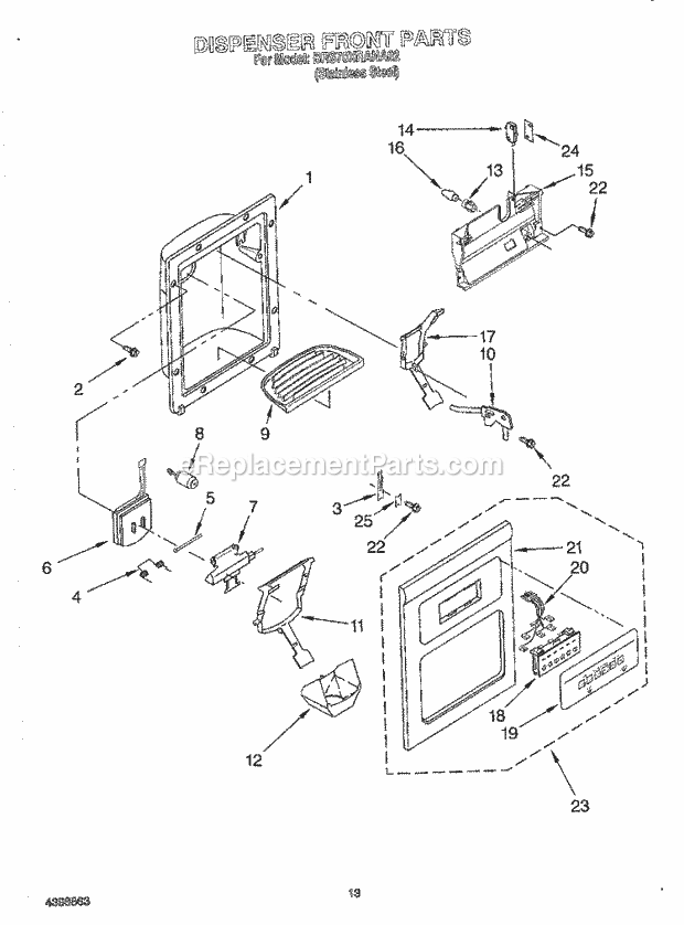 Whirlpool BRS70XRANA02 Refrigerator Refrigerator Door Diagram