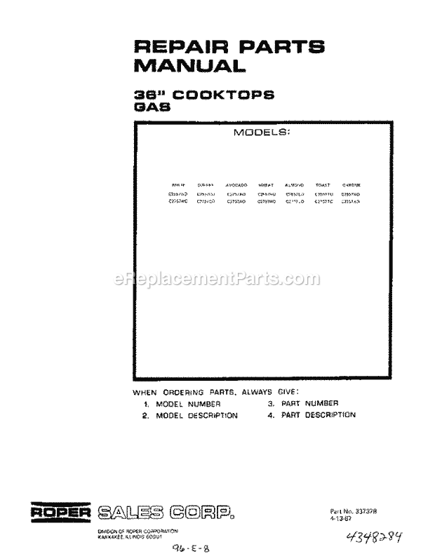 Whirlpool C2757^0 Range Page C Diagram