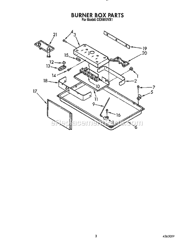 Whirlpool CEX650VL1 Range Page B Diagram