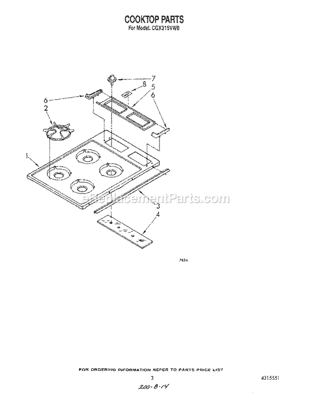 Whirlpool CGX315VB0 Dryer Page B Diagram