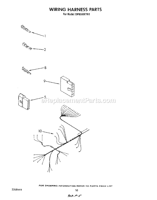 Whirlpool DP8500XTN1 Dishwasher Pump And Motor Diagram