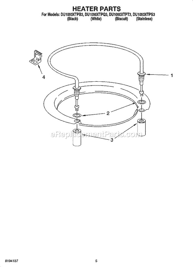 Whirlpool DU1050XTPS3 Dishwasher Tub And Frame Parts Diagram