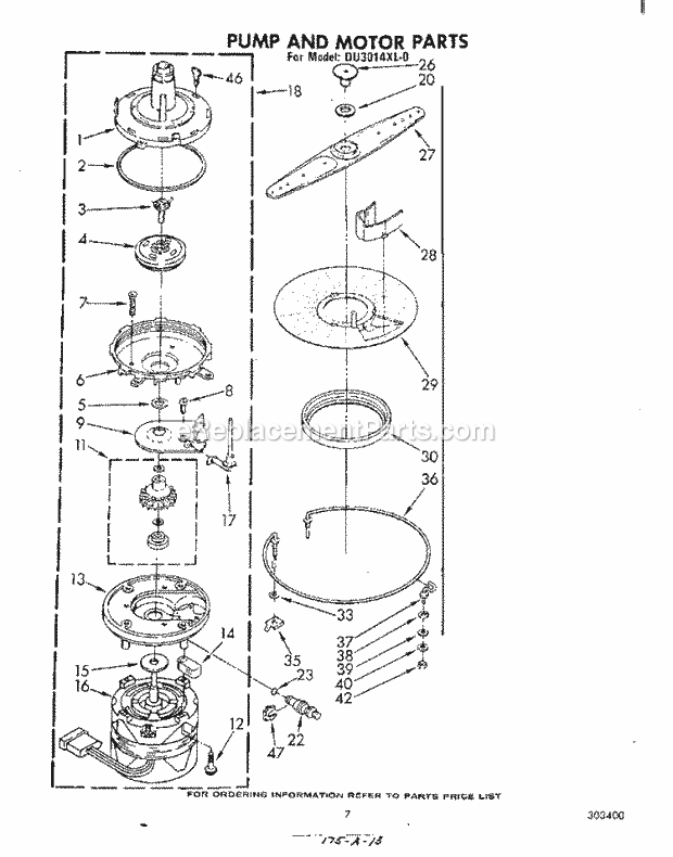 Whirlpool DU3014XL0 Dishwasher Dishrack Diagram