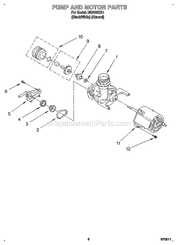 Whirlpool DU8000XB1 Dishwasher Frame And Console Diagram