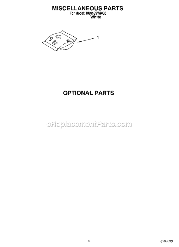 Whirlpool DU810SWKQ0 Dishwasher Pump And Spray Arm Diagram