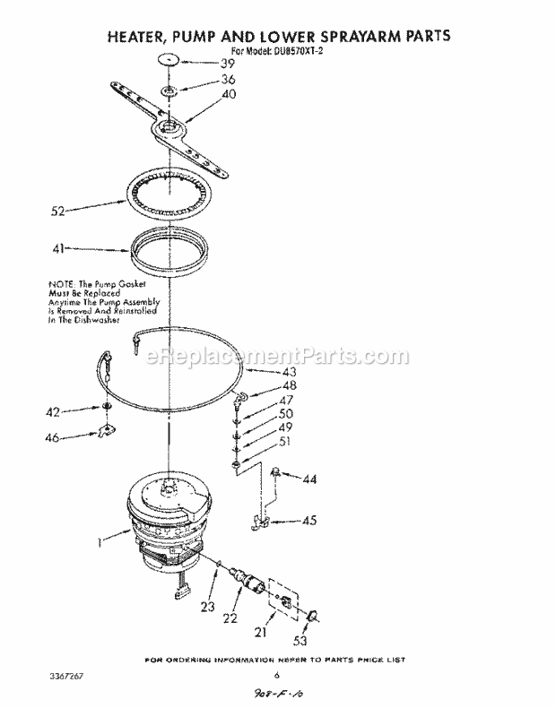 Whirlpool DU8570XT2 Dishwasher Dish Rack And Panel Diagram