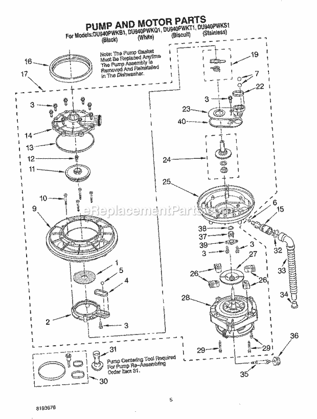 Whirlpool DU940PWKQ1 Dishwasher Lower Dishrack Diagram