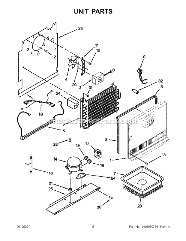 Whirlpool EV181NZTQ03 Vertical Freezer Unit Parts Diagram