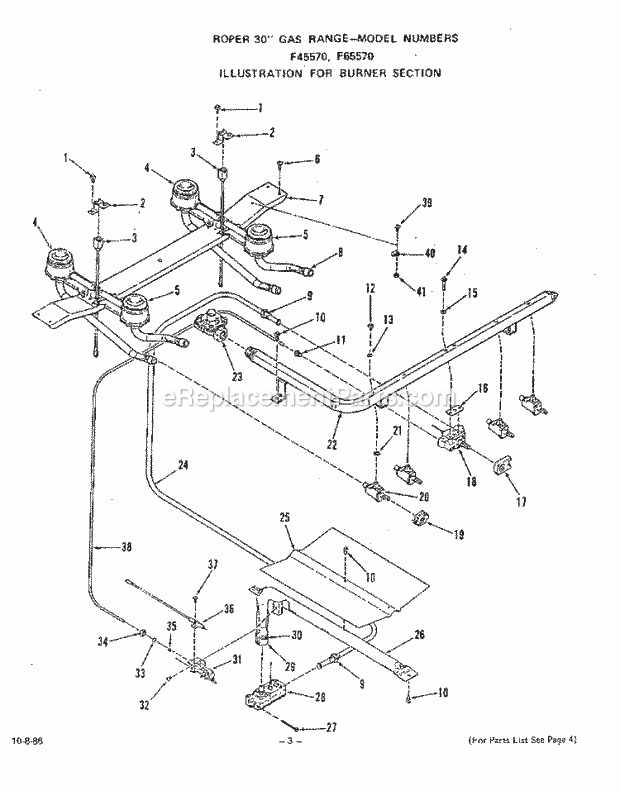 Whirlpool F4557^0 Range Burner Diagram