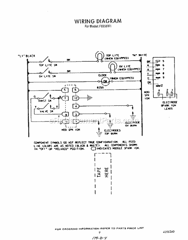 Whirlpool F6558X1 Range Page G Diagram