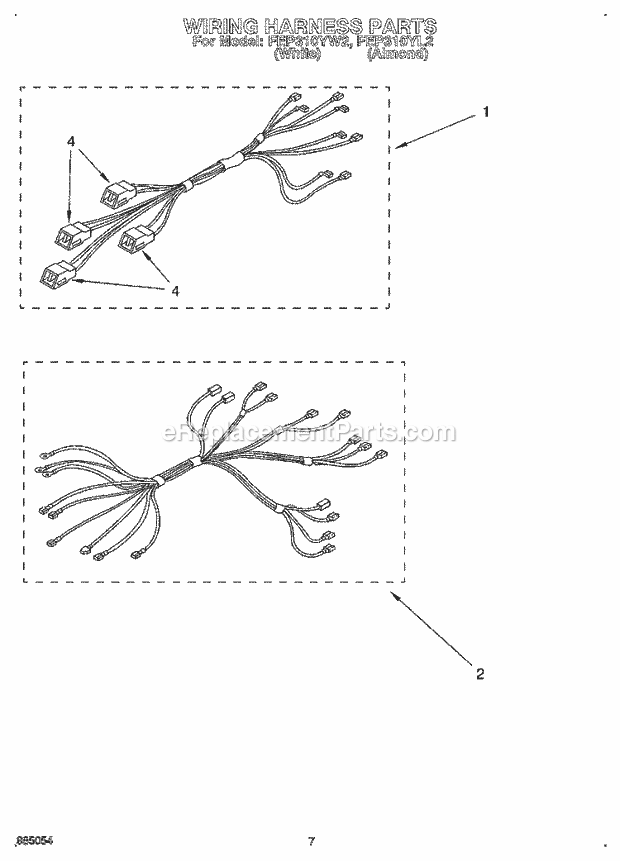 Whirlpool FEP310YL2 Range Wiring Harness Diagram