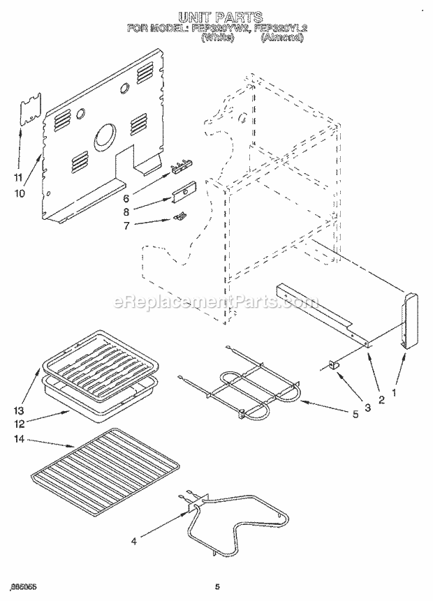 Whirlpool FEP320YL2 Range Optional Diagram