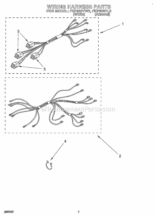 Whirlpool FEP320YL2 Range Wiring Harness Diagram