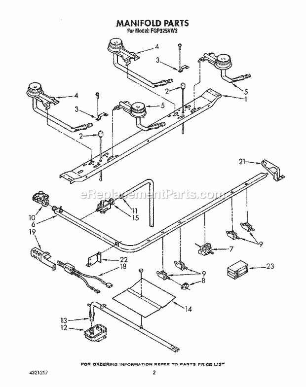 Whirlpool FGP325VL2 Rangeparts Manifold Diagram