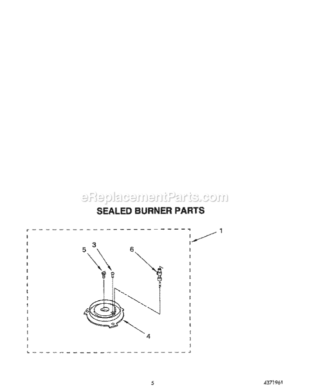 Whirlpool FGP357YL1 Range Sealed Burner Diagram