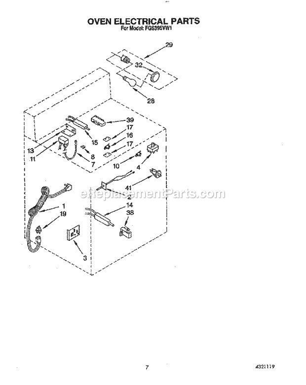 Whirlpool FGS395VL1 Range Oven Electrical, Lit/Optional Diagram