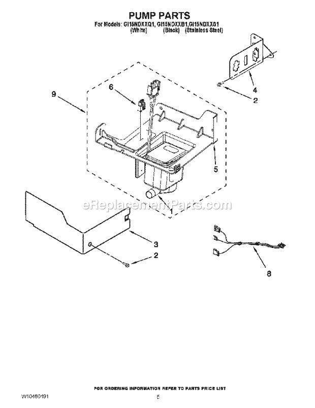 Whirlpool GI15NDXXB1 Ice Cube Maker Pump Parts Diagram