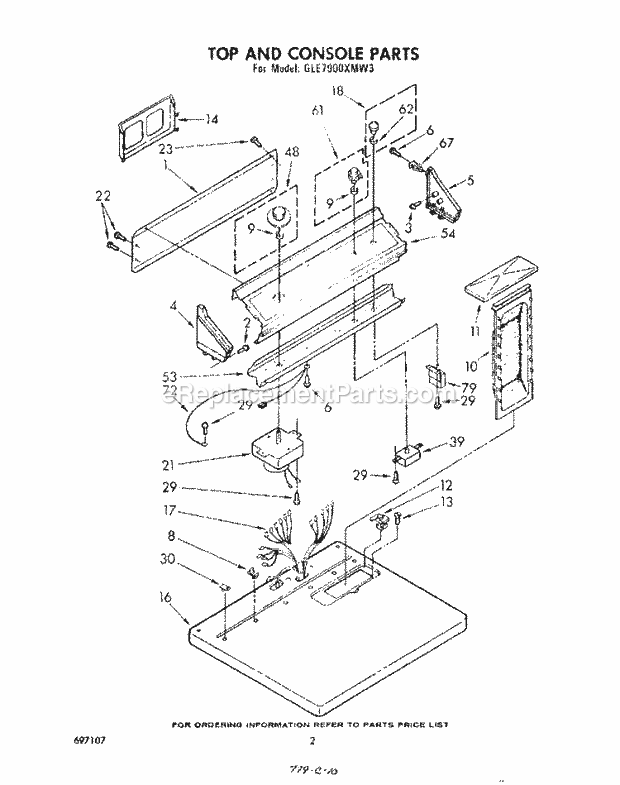 Whirlpool GLE7900XMW3 Residential Dryer Page B Diagram