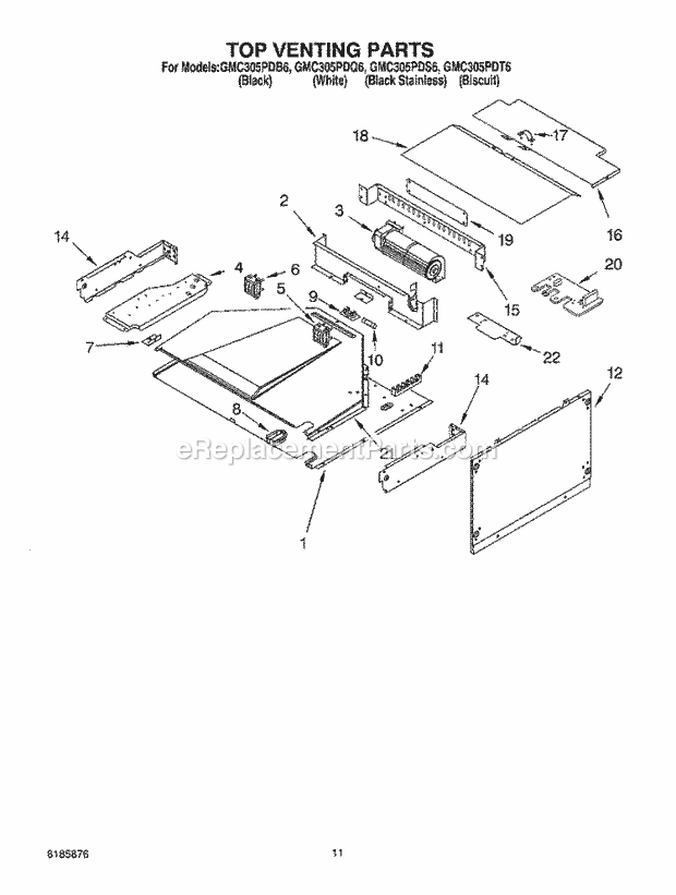 Whirlpool GMC305PDS6 Wall Oven/Microwave Combo Top Venting, Optional Diagram