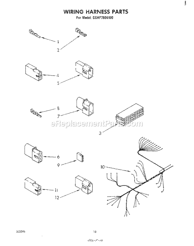 Whirlpool GSHF7804W0 Dishwasher Wiring Harness Diagram