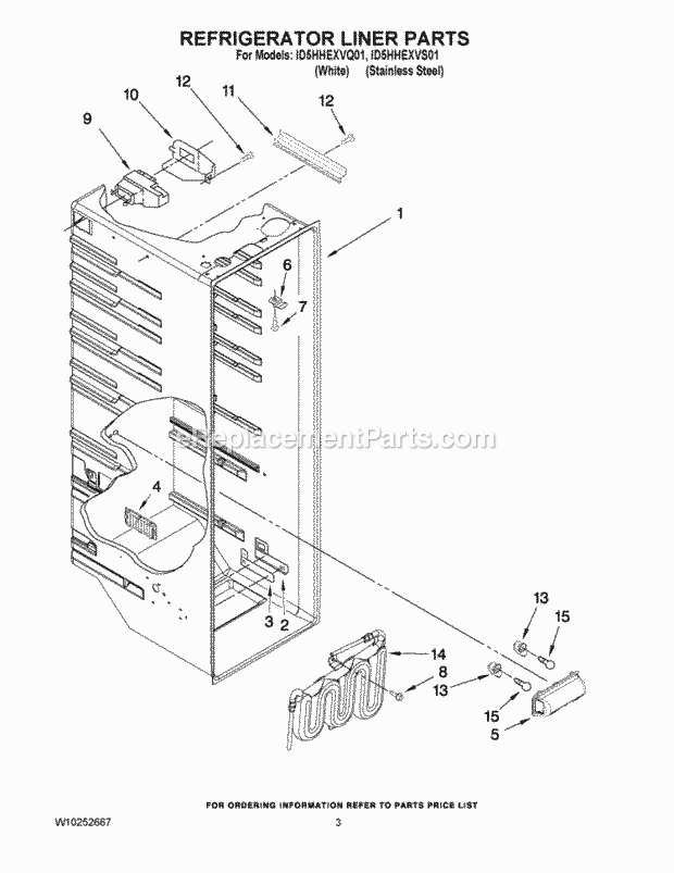 Whirlpool ID5HHEXVQ01 Refrigerator Refrigerator Liner Parts Diagram