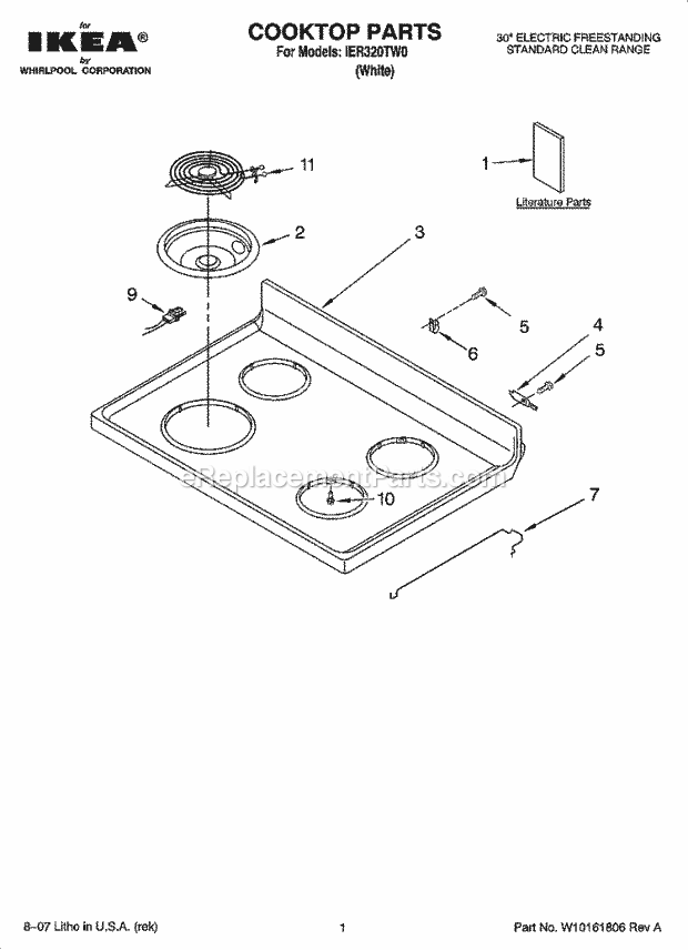 Whirlpool IER320TW0 30