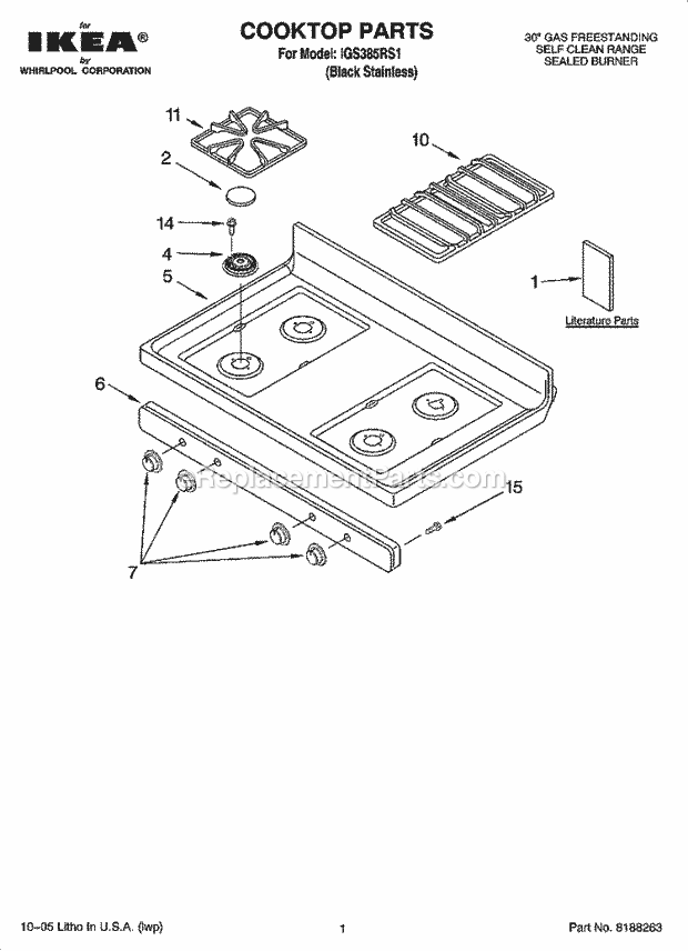 Whirlpool IGS385RS1 30