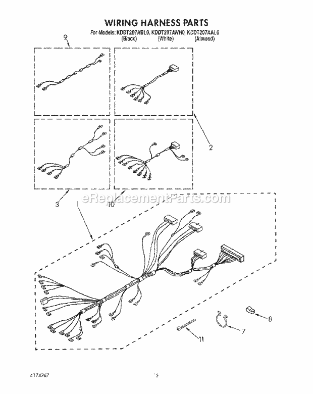 Whirlpool KDDT207ABL0 Range Wiring Harness Diagram