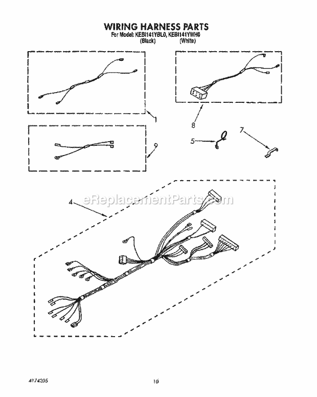 Whirlpool KEBI141YBL0 Range Wiring Harness Diagram