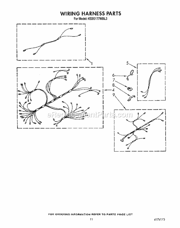 Whirlpool KEBS177WBL3 Range Wiring Harness Diagram