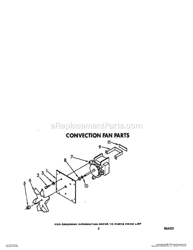 Whirlpool KEBS277WAL0 Range Convection Fan Diagram