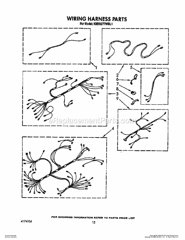 Whirlpool KEBS277WBL1 Range Wiring Harness Diagram