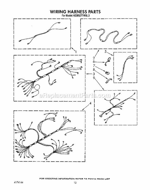 Whirlpool KEBS277WBL3 Range Wiring Harness Diagram