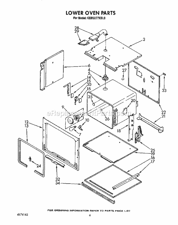 Whirlpool KEBS277XAL0 Range Lower Oven Diagram