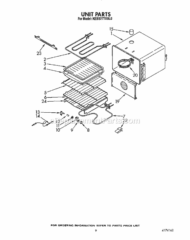 Whirlpool KEBS277XAL0 Range Unit Diagram