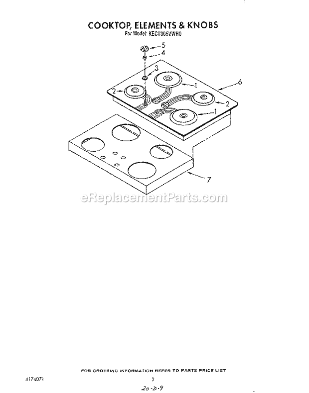 Whirlpool KECT305VBL0 Range Page B Diagram