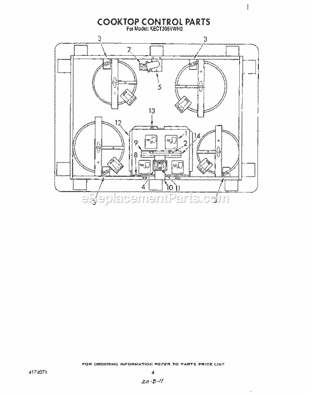 Whirlpool KECT305VBL0 Range Page C Diagram