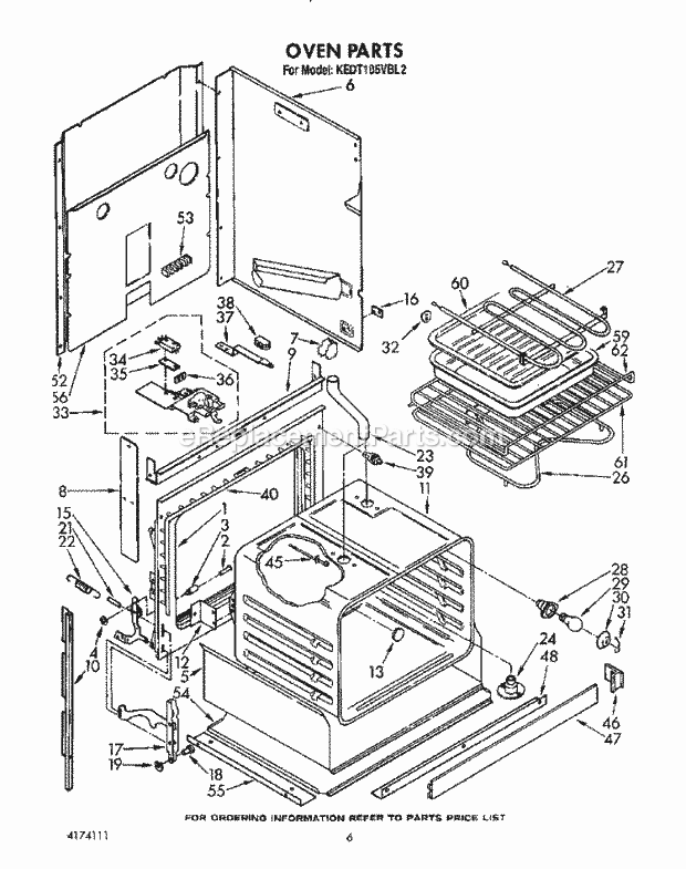 Whirlpool KEDT105VAL2 Range Oven, Lit/Optional Diagram