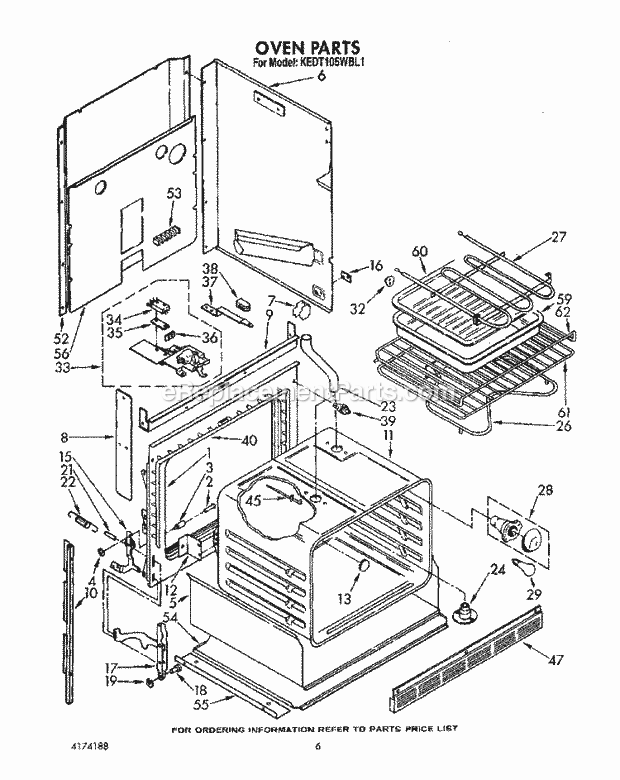 Whirlpool KEDT105WAL1 Range Oven, Lit/Optional Diagram