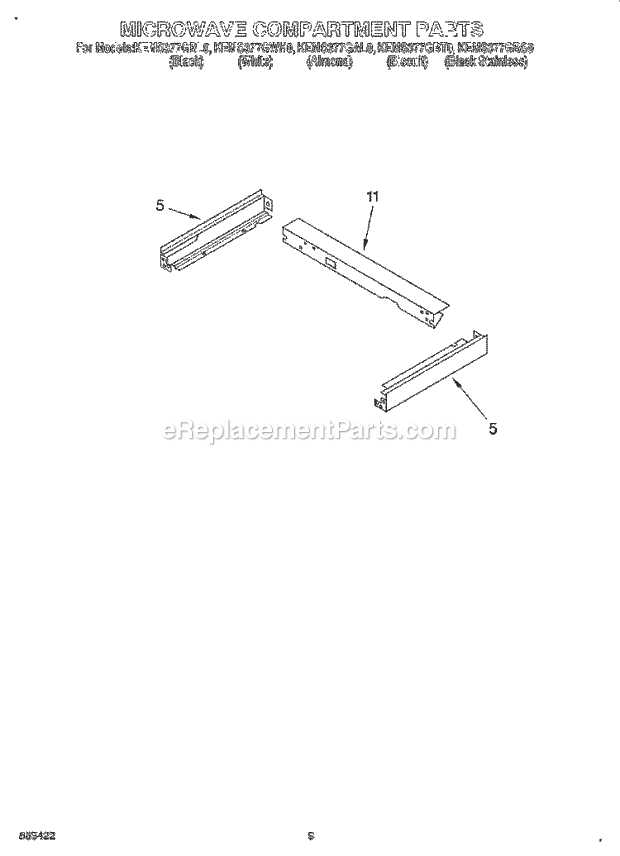 Whirlpool KEMS377GBT0 Range Microwave Compartment Diagram