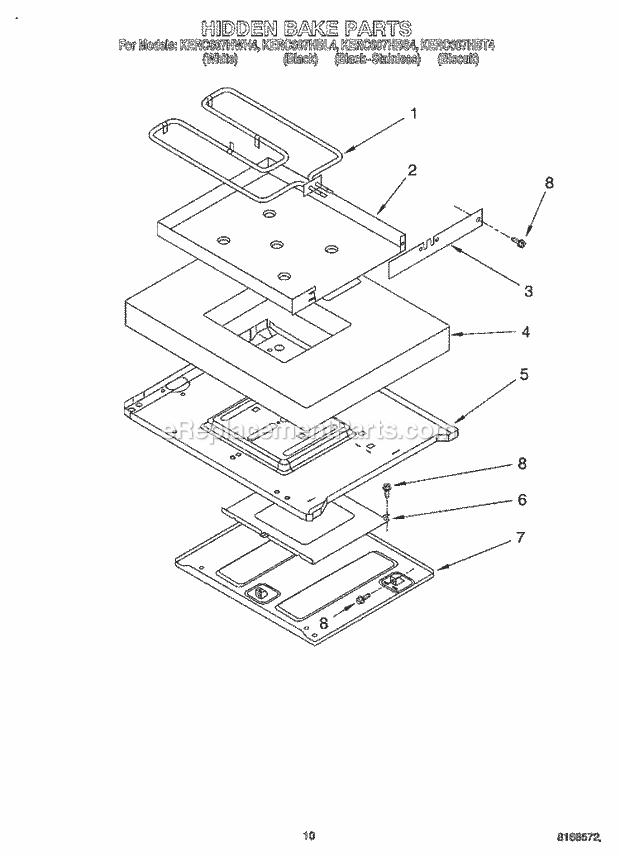 Whirlpool KERC607HBS4 Range Hidden Bake, Optional Diagram