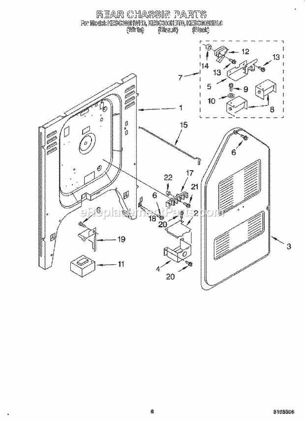 Whirlpool KESC300HWH0 Range Rear Chassis, Optional Diagram