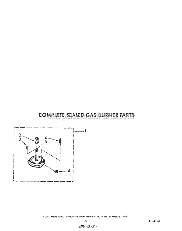 Whirlpool KGCT305TAL1 Range Complete Sealed Gas Burner Diagram