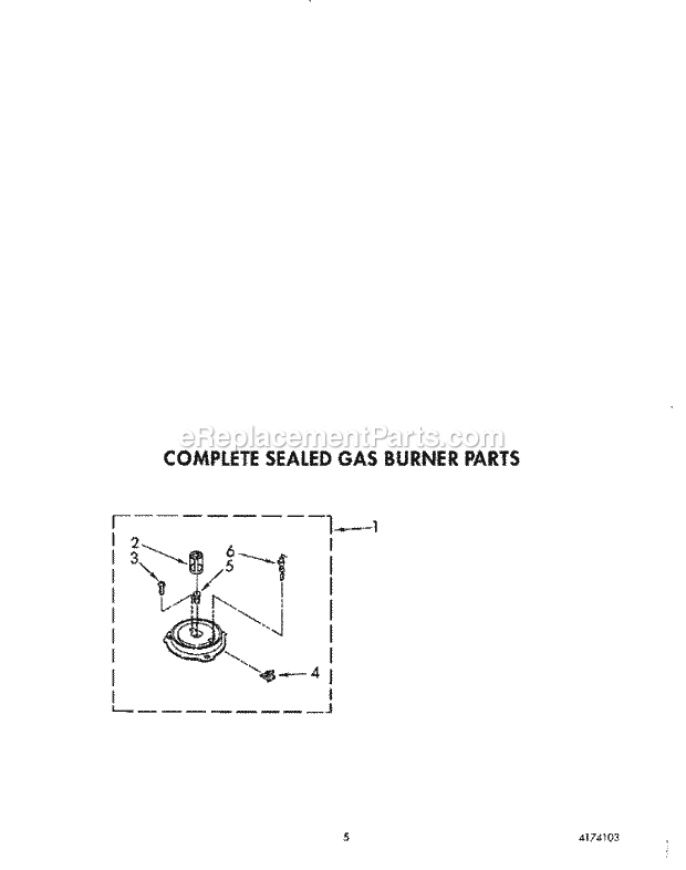 Whirlpool KGCT365TAL0 Range Complete Sealed Gas Burner Diagram