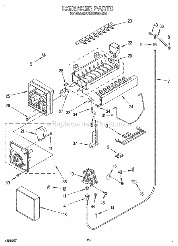 Whirlpool KSSC36MHS00 Refrigerator Ice Maker Diagram