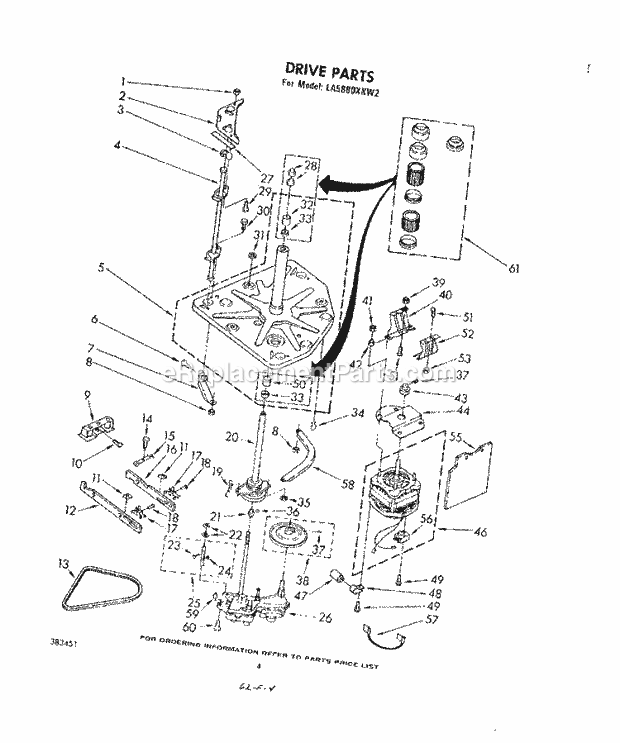 Whirlpool LA5880XKW2 Washer Drive Diagram