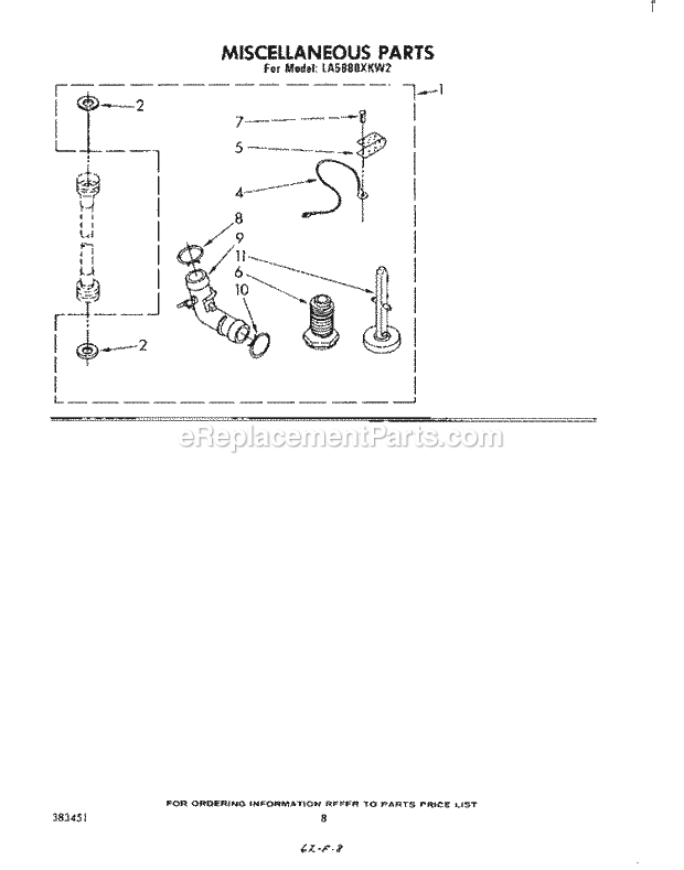 Whirlpool LA5880XKW2 Washer Miscellaneous , Literature and Optional Diagram